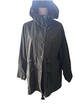 J Crew Women’s Olive Green Hooded Rain Jacket